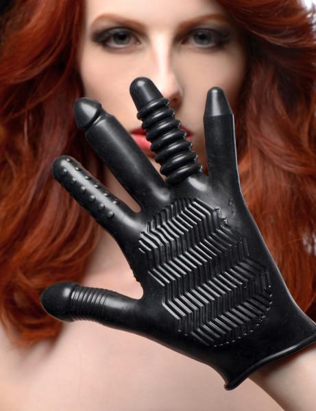 Pleasure Poker Textured Glove Black-Master Series-Sexual Toys®