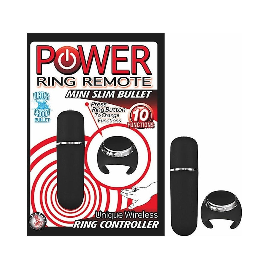 Power Ring Remote Mini Slim Bullet Vibrator Black-Nasstoys-Sexual Toys®