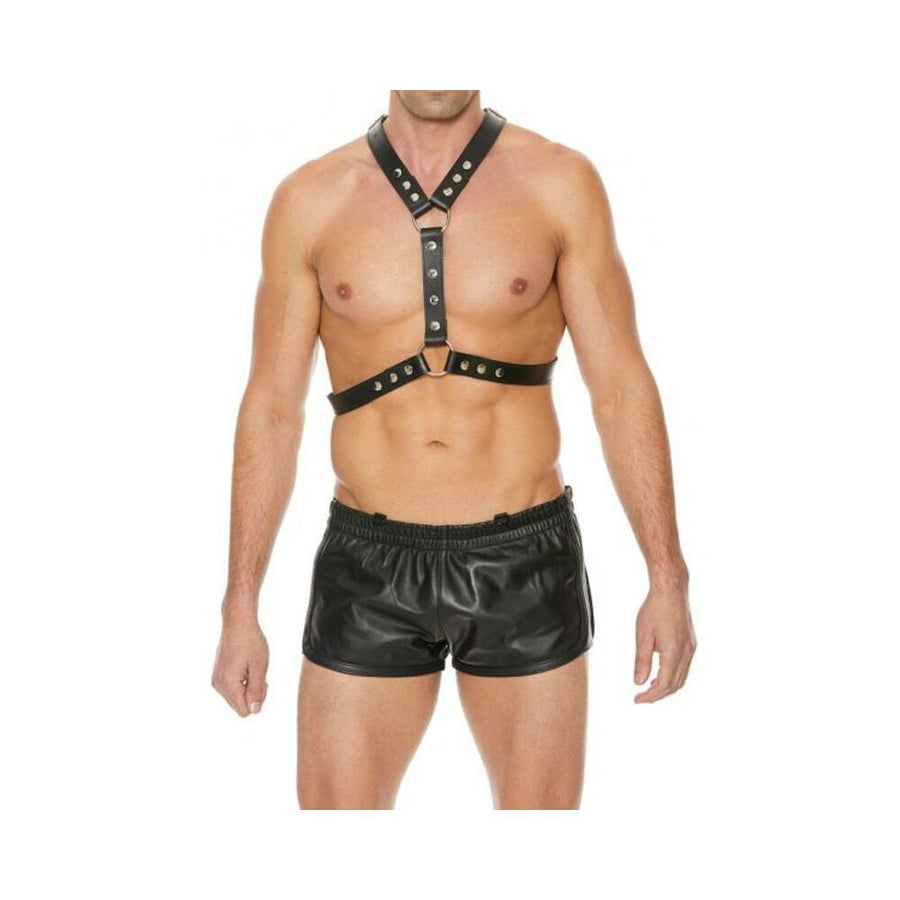 Premium Leather Harness With Metal Snaps Black-Shots-Sexual Toys®