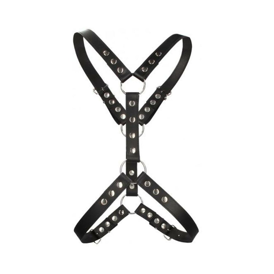 Premium Leather Harness With Metal Snaps Black-Shots-Sexual Toys®