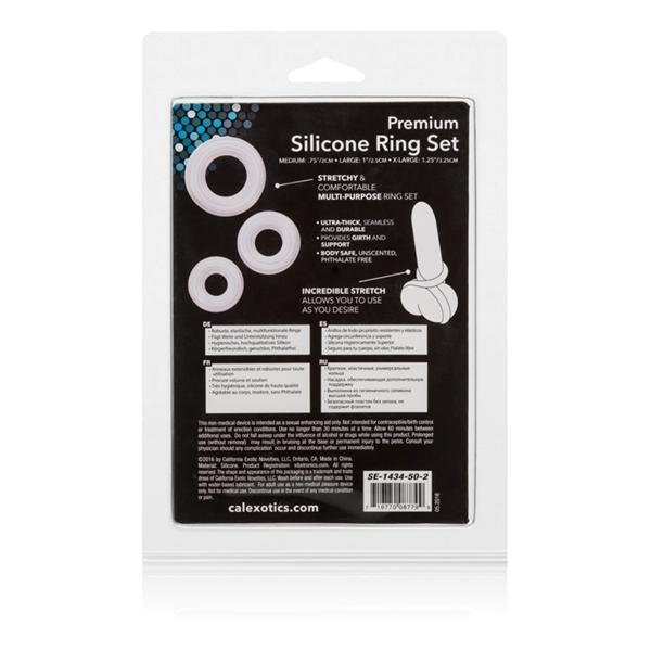 Premium Silicone Ring Set Clear Pack Of 3-Cal Exotics-Sexual Toys®