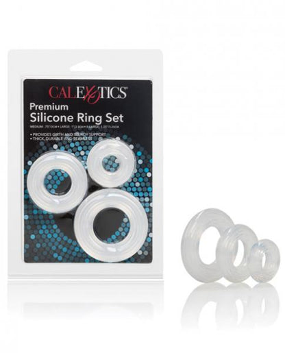 Premium Silicone Ring Set Clear Pack Of 3-Cal Exotics-Sexual Toys®