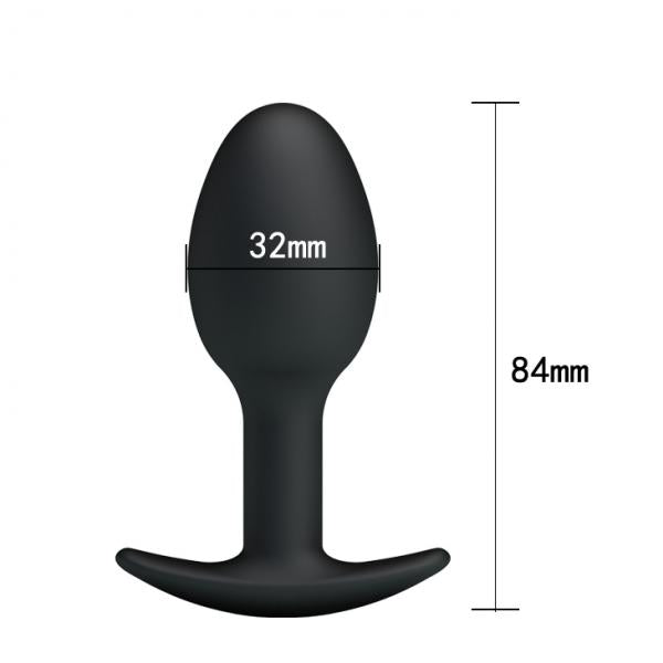 Pretty Love 3.34 inches Silicone Anal Plug with Ball Black-Pretty Love-Sexual Toys®