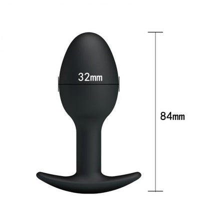 Pretty Love 3.34 inches Silicone Anal Plug with Ball Black-Pretty Love-Sexual Toys®
