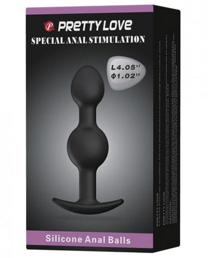 Pretty Love 4.05 inches Silicone Anal Plug with Ball Black-Pretty Love-Sexual Toys®