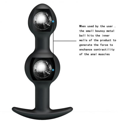 Pretty Love 4.05 inches Silicone Anal Plug with Ball Black-Pretty Love-Sexual Toys®