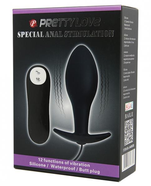 Pretty Love Vibrating Bulb Shaped Butt Plug Black-Pretty Love-Sexual Toys®