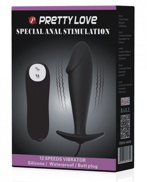 Pretty Love Vibrating Penis Shaped Butt Plug Black-Pretty Love-Sexual Toys®