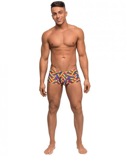 Pride Fest Contoured Pouch Mini Shorts Rainbow Lg-Male Power-Sexual Toys®