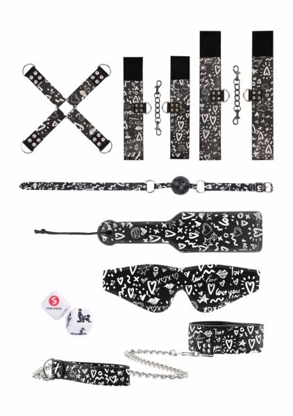 Printed Bondage Kit - Love Street Art Fashion - Black-blank-Sexual Toys®