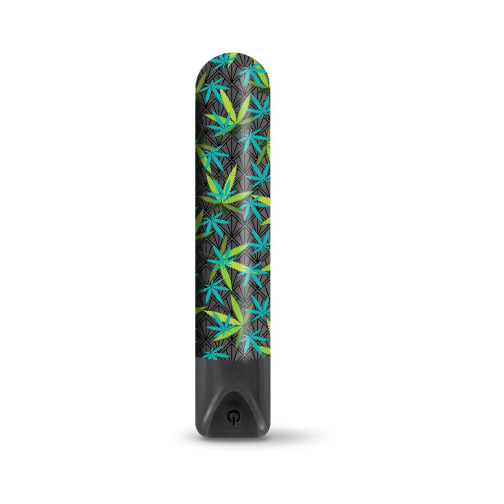 Prints Charming Buzzed Rechargeable 3.5&quot; Bullet - Canna Queen - Black-blank-Sexual Toys®