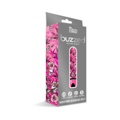 Prints Charming Buzzed Rechargeable Bullet - Blazing Beauty - Pink-blank-Sexual Toys®