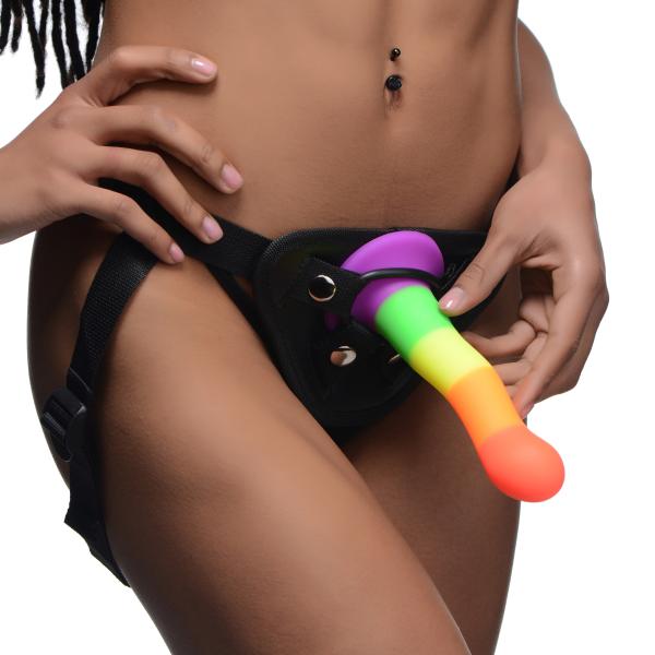 Proud Rainbow Silicone Dildo With Harness-Strap U-Sexual Toys®