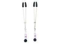 Purple Beaded Nipple Clamps With Tweezer Tip - Purple-blank-Sexual Toys®