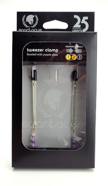 Purple Beaded Nipple Clamps With Tweezer Tip - Purple-blank-Sexual Toys®
