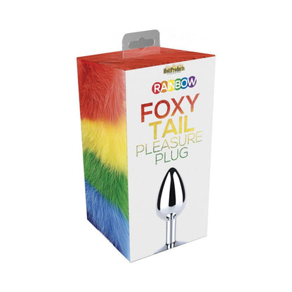 Rainbow Foxy Tail  Fur Tail With Stainless Steel Butt Plug-blank-Sexual Toys®