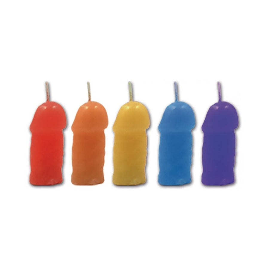 Rainbow Pecker Party Candles 5 Pack Assorted Colors-Hott Products-Sexual Toys®