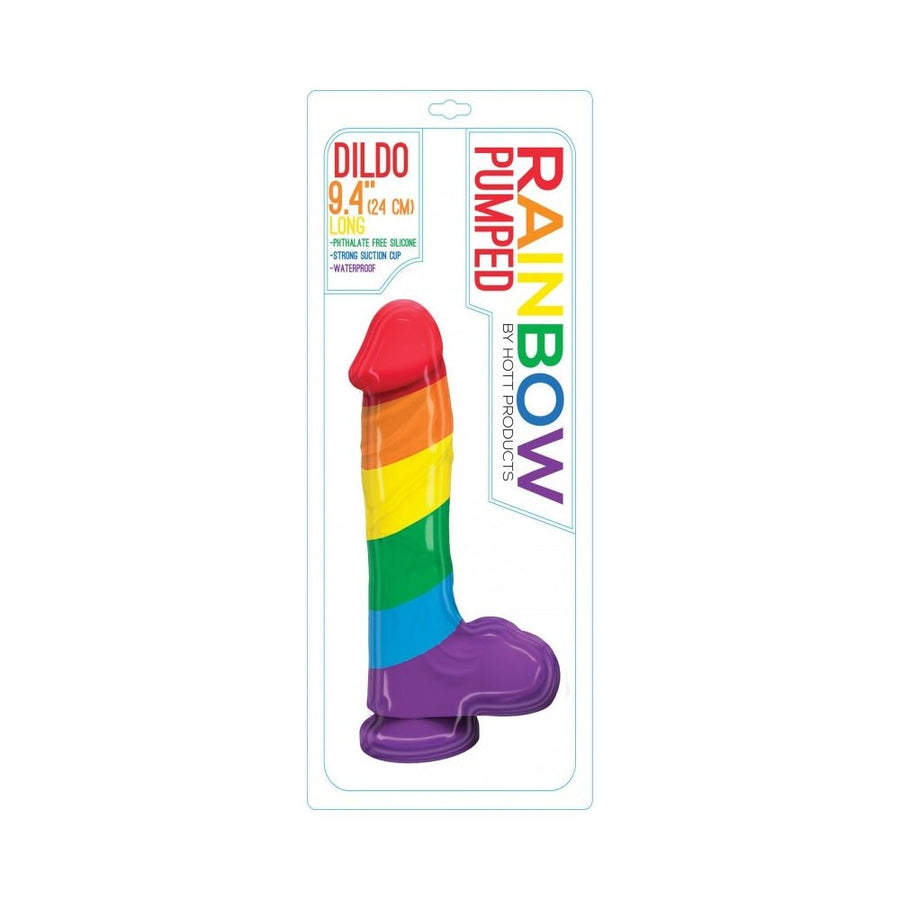 Rainbow Pumped Silicone Dildo 9.4 inches-Hott Products-Sexual Toys®