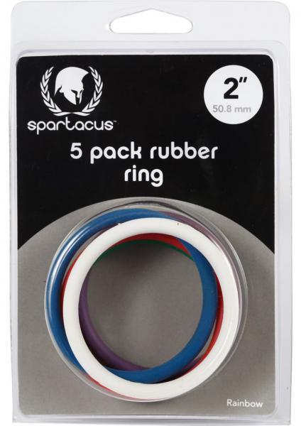 Rainbow Rubber C Ring 5 Pack - 2 inch-blank-Sexual Toys®