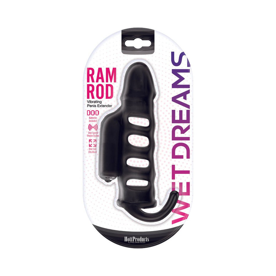 Ram Rod Penis Sleeve With Power Bullet Black-Hott Products-Sexual Toys®