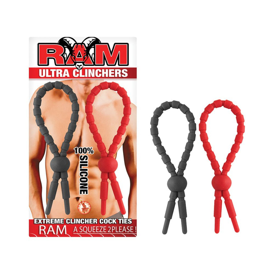 Ram Ultra Clinchers Cock Ties 2 Pack Red, Black-Nasstoys-Sexual Toys®