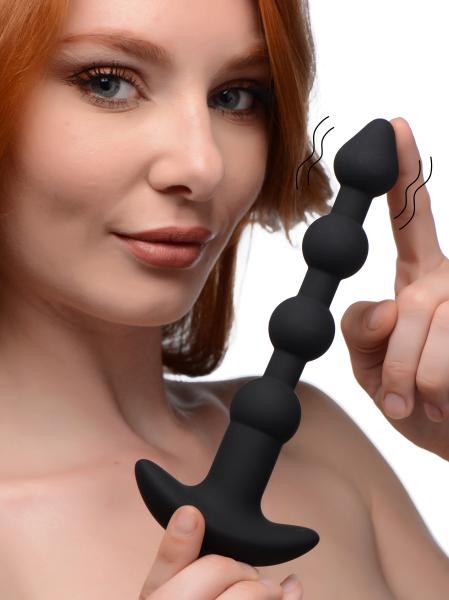 Remote Control Vibrating Silicone Anal Beads - Black-Bang-Sexual Toys®