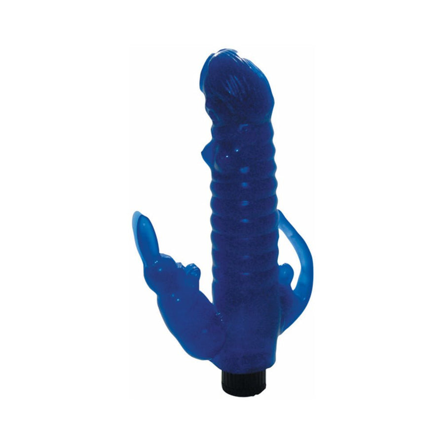 Ribbed Bunny Vibrator With Anal Tickler (blue)-blank-Sexual Toys®