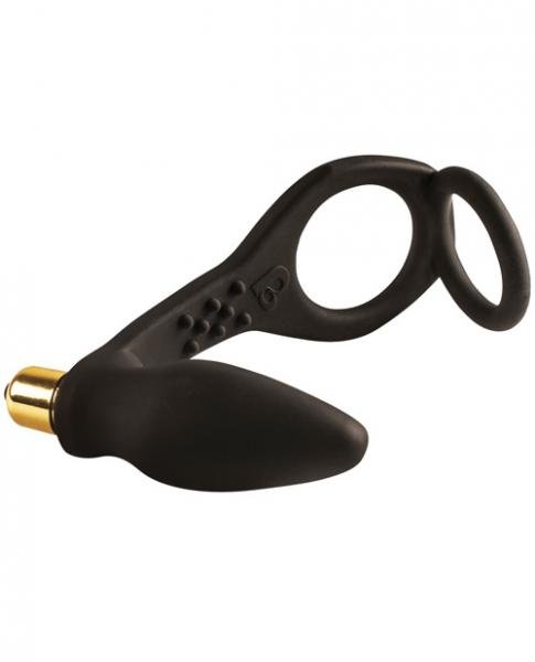 RO-Zen Black C Ring W/Vibrating Prostrate Probe-blank-Sexual Toys®