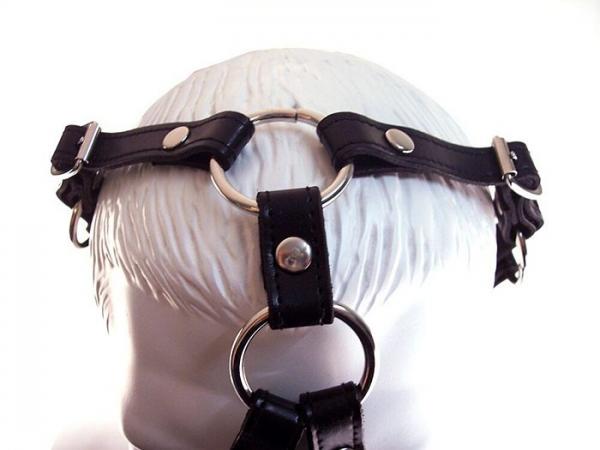 Rouge Leather Mouth Chin Gag Black-Rouge-Sexual Toys®