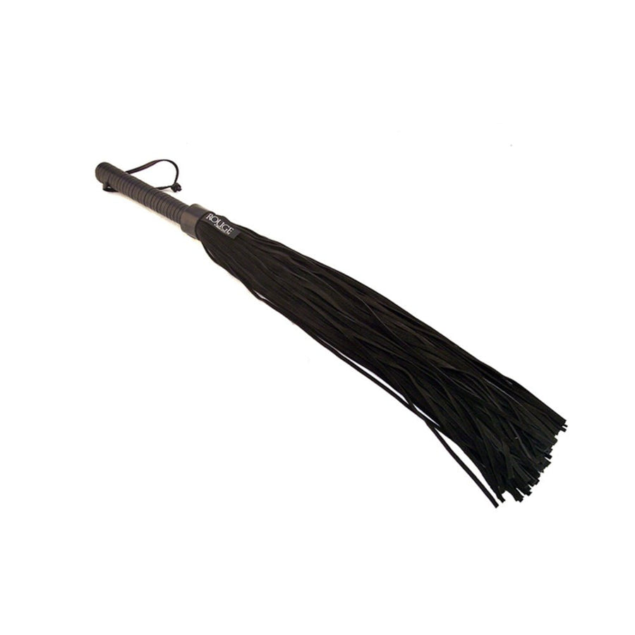Rouge Long Suede Flogger Leather Handle Black-blank-Sexual Toys®