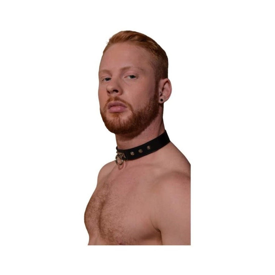 Rouge O-ring Studded Collar (thinner) Black-blank-Sexual Toys®