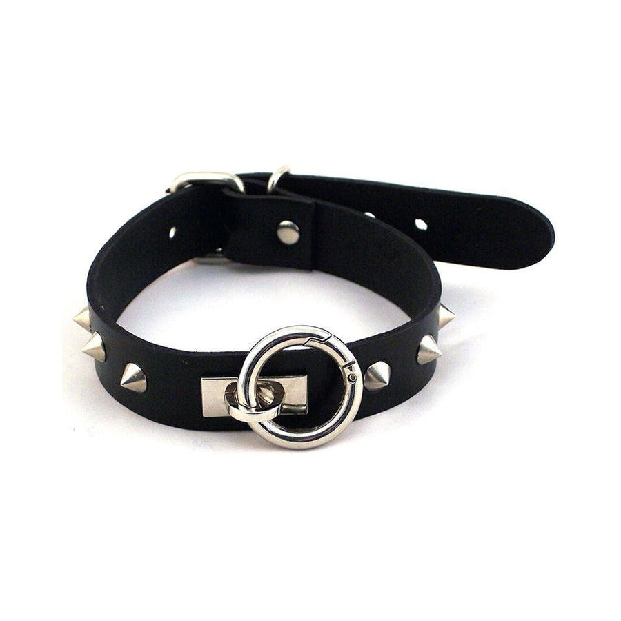 Rouge O-ring Studded Collar (thinner) Black-blank-Sexual Toys®