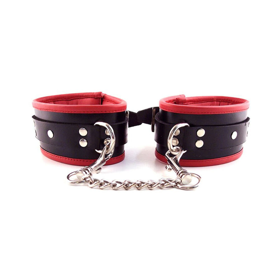 Rouge Padded Ankle Cuff Black/Red-Rouge Garments-Sexual Toys®