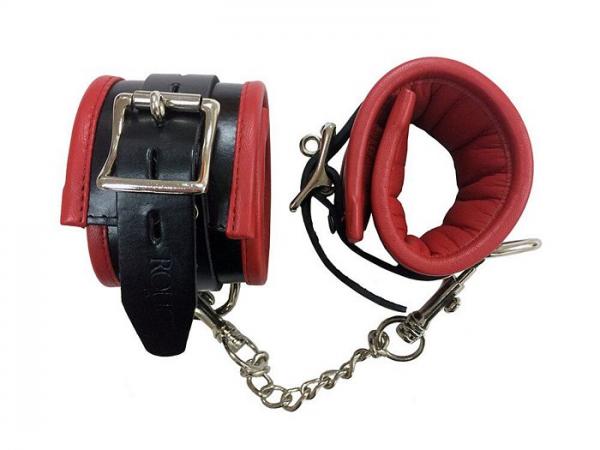 Rouge Padded Wrist Cuffs Black Red-Rouge-Sexual Toys®