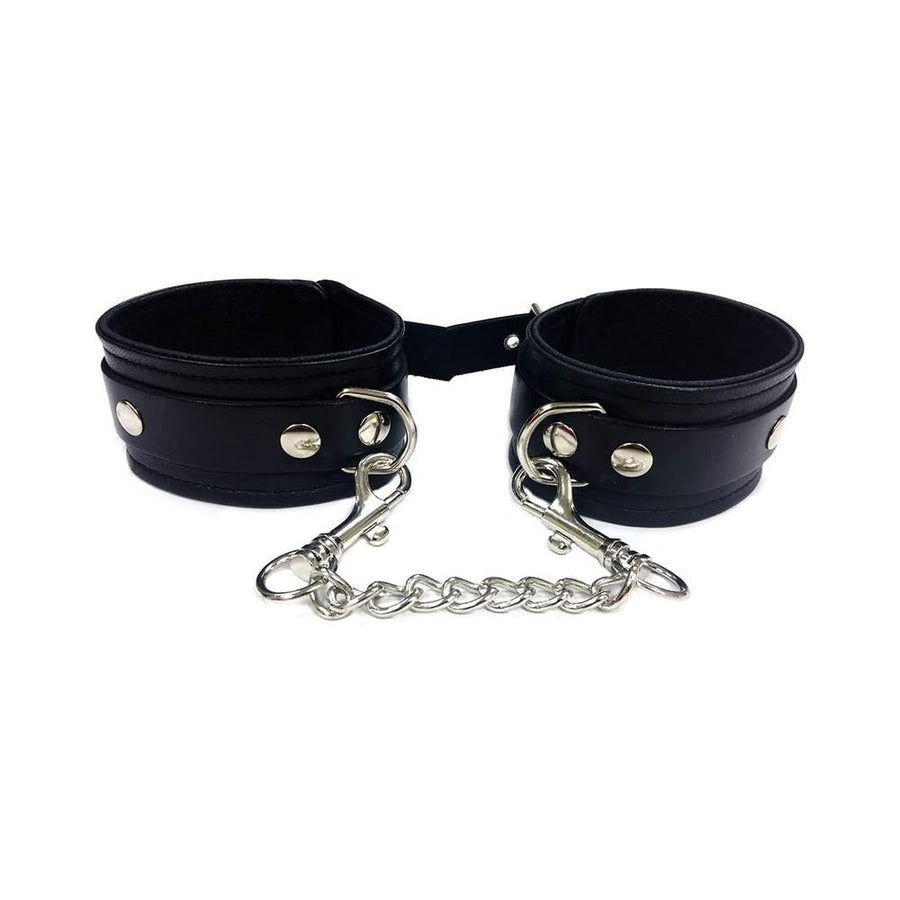 Rouge Plain Leather Wrist Cuffs Black-blank-Sexual Toys®