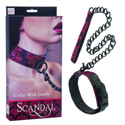 Scandal Collar With Leash Red Black O/S-Scandal-Sexual Toys®