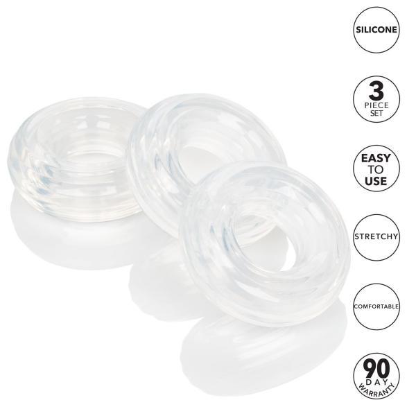 Set Of 3 Silicone Stacker Rings Clear-Cal Exotics-Sexual Toys®