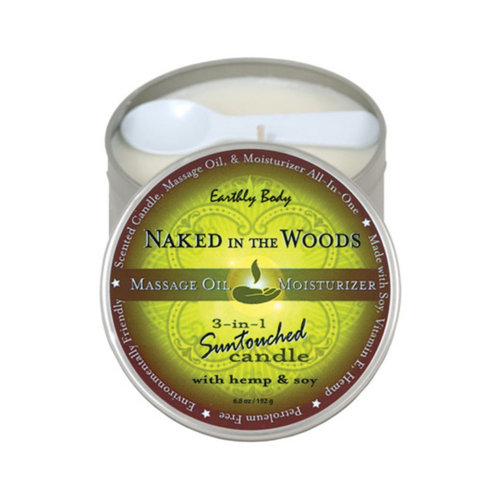 3 In 1 Round Massage Oil Candle Naked In The Woods 6oz-blank-Sexual Toys®
