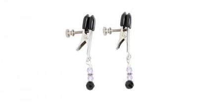 Adjustable Broad Tip Nipple Clamps W/Purple Beads-blank-Sexual Toys®