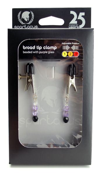 Adjustable Broad Tip Nipple Clamps W/Purple Beads-blank-Sexual Toys®