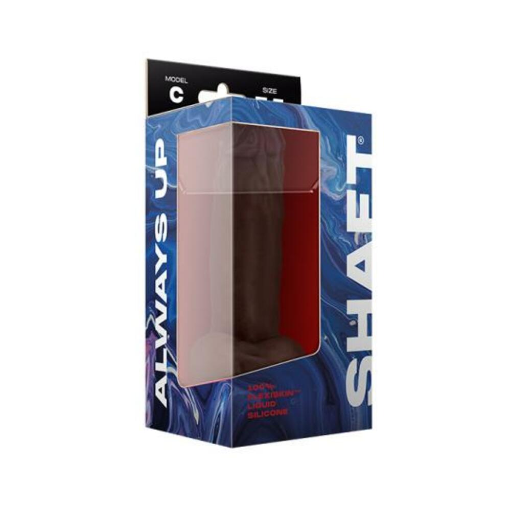 Shaft Model C Liquid Silicone Dong With Balls 7.5 In. Mahogany-Shaft-Sexual Toys®