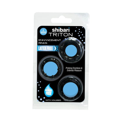 Shibari Triton Enhancement Pleasure Rings With Knubbs 3pk Black-blank-Sexual Toys®