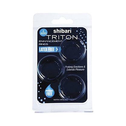 Shibari Triton Enhancement Pleasure Rings With Knubbs 3pk Black-blank-Sexual Toys®