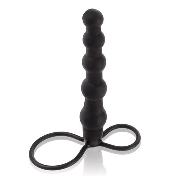 Silicone Beaded Double Rider Black-Cal Exotics-Sexual Toys®