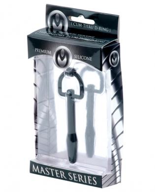 Silicone Cum Thru D-Ring Penis Plug Black-Master Series-Sexual Toys®