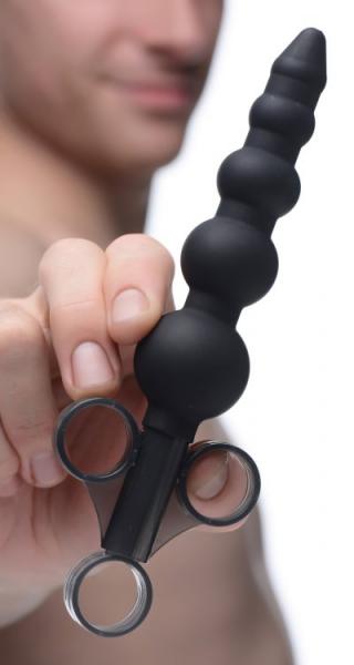 Silicone Graduated Beads Lubricant Launcher Black-Master Series-Sexual Toys®