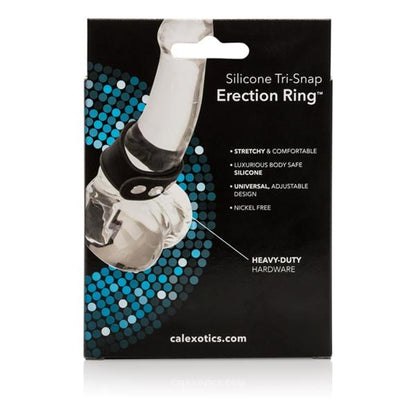 Silicone Tri Snap Erection Ring Black-blank-Sexual Toys®