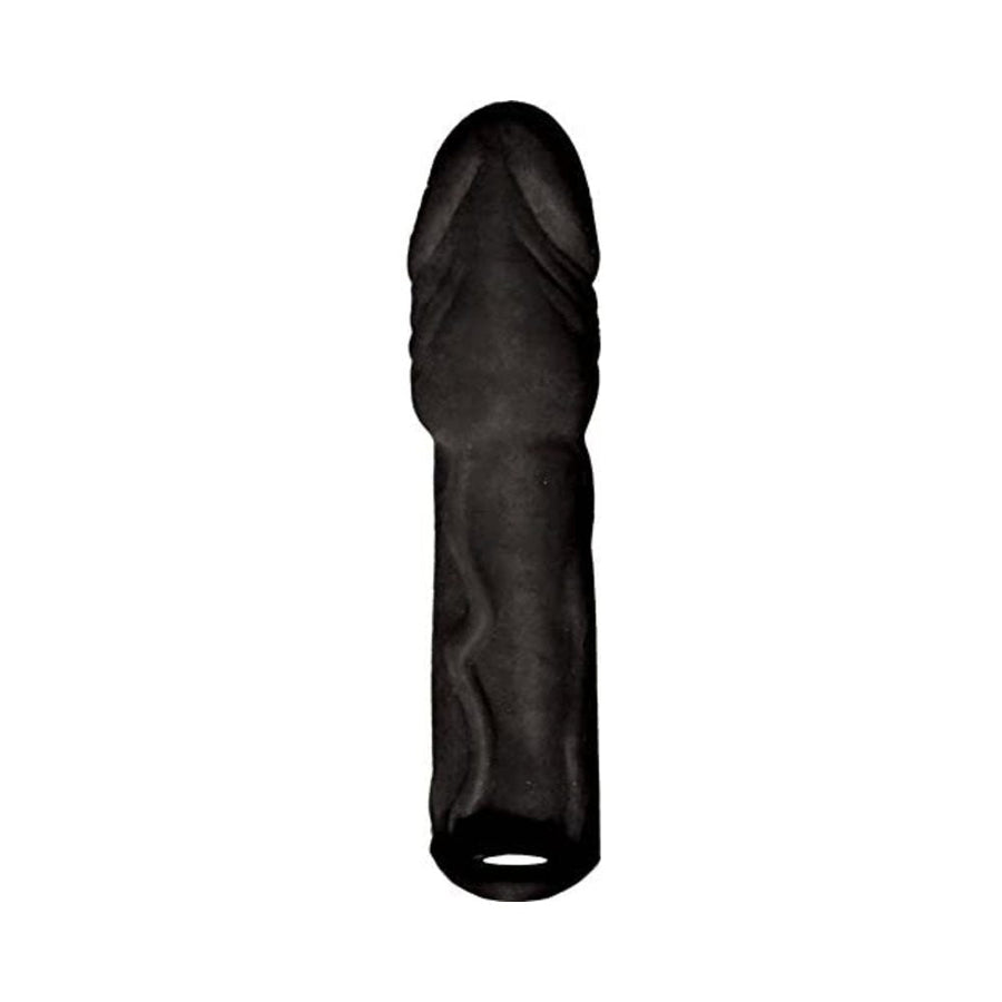 Skinsations Black Diamond Series Husky Lover Extension Sleeve With Power Bullet &amp; Scrotum Strap 7in-blank-Sexual Toys®