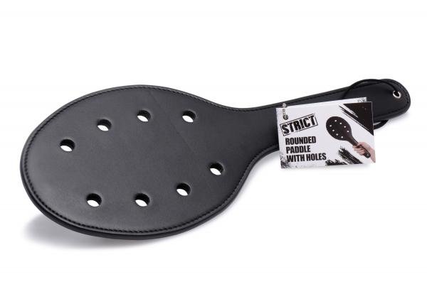 Spanking Rounded Paddle With Holes Black-STRICT-Sexual Toys®