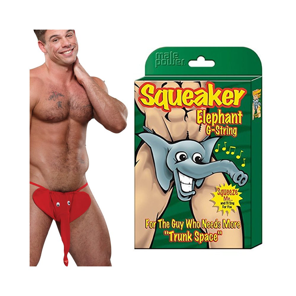 Squeaker Elephant G-String Red-Male Power-Sexual Toys®